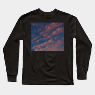 clouds sunset summer evening aesthetic photography blue orange Long Sleeve T-Shirt